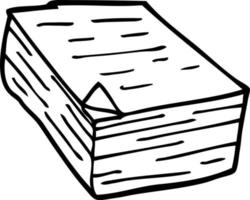 line drawing cartoon pile of paper vector