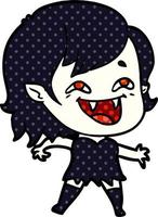 cartoon laughing vampire girl vector