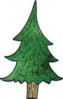 cartoon doodle pine trees vector