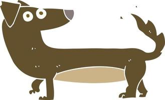 flat color illustration of a cartoon dog vector