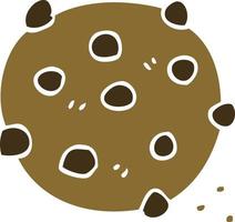 cartoon doodle chocolate chip cookie vector