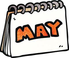 cartoon doodle calendar showing month of may vector