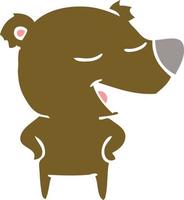 flat color style cartoon bear vector