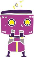 robot de dibujos animados de estilo de color plano vector