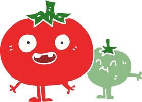 caricatura, garabato, feliz, tomates vector