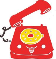 cute flat color style cartoon telephone vector