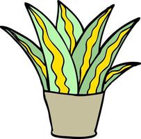 cartoon doodle house plant vector