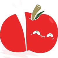 flat color style cartoon sliced apple vector