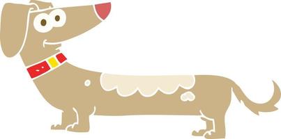 ilustración de color plano de un perro de dibujos animados vector