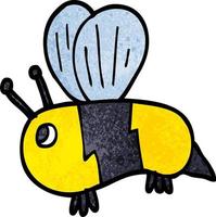 cartoon doodle fat bee vector