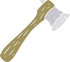 flat color style cartoon old axe vector