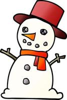 cartoon doodle snowman vector