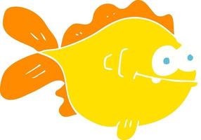 flat color illustration of a cartoon fish vector