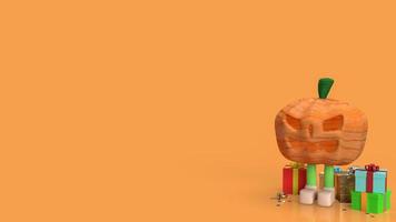 The halloween pumpkin for holiday concept 3d rendering photo