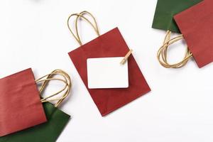 A mockup of a shopping bags lying on a white background photo