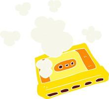 flat color illustration of a cartoon cassette tape vector