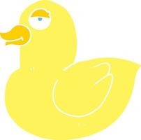 flat color illustration of a cartoon duck vector