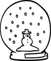 globo de nieve de dibujos animados de dibujo lineal vector