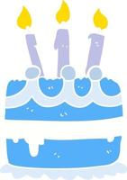 flat color style cartoon birthday cake vector