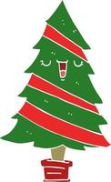 flat color style cartoon christmas tree vector