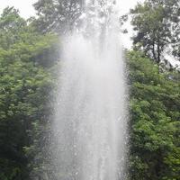 Fountain in the complex of Lodhi Garden in Delhi India, working fountain in the Lodhi Garden complex, water in the fountain, fountain in the Lodhi Garden park during morning time photo