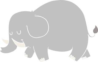 elefante de dibujos animados de estilo de color plano vector