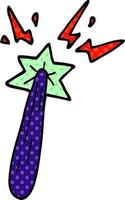 cartoon doodle magic wand vector