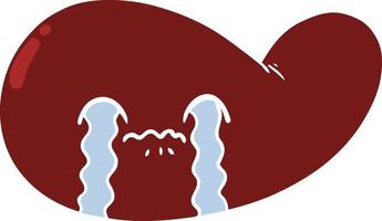 flat color style cartoon gall bladder crying vector