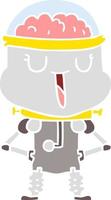 happy flat color style cartoon robot vector