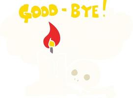 flat color illustration of a cartoon goodbye sign vector