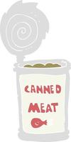 flat color illustration of a cartoon canned meat vector