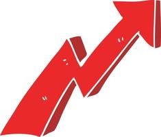 cartoon doodle business growth arrow vector