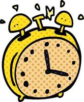 reloj alram de doodle de dibujos animados vector