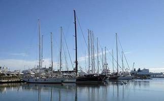 Various ships in the port of Valencia, Spain photo