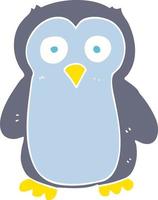 flat color illustration of a cartoon penguin vector