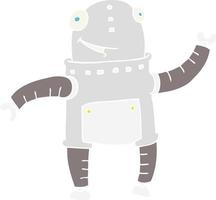 flat color illustration of a cartoon robot vector