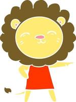 flat color style cartoon lion vector