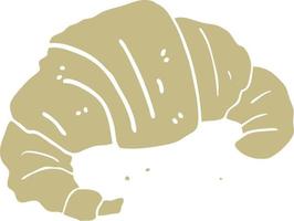 flat color illustration of a cartoon croissant vector