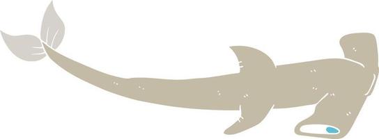 flat color illustration of a cartoon hammerhead shark vector