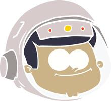 cara de astronauta de dibujos animados de estilo de color plano vector