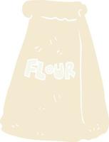 flat color illustration of a cartoon bag of flour vector