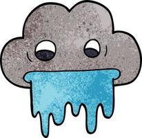 cartoon doodle rain cloud vector