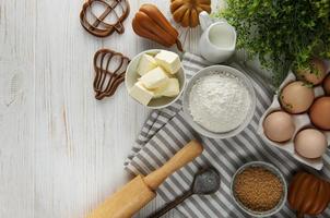 Preparing dough for baking photo