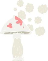 flat color illustration of a cartoon mushroom vector