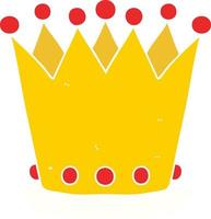 flat color style cartoon crown vector