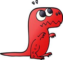 cartoon doodle roaring t rex vector