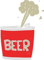 flat color style cartoon beer can vector