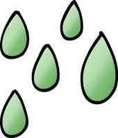 dibujos animados doodle gotas de pintura verde vector