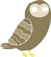 flat color style cartoon owl vector