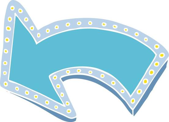 cartoon doodle light up arrow